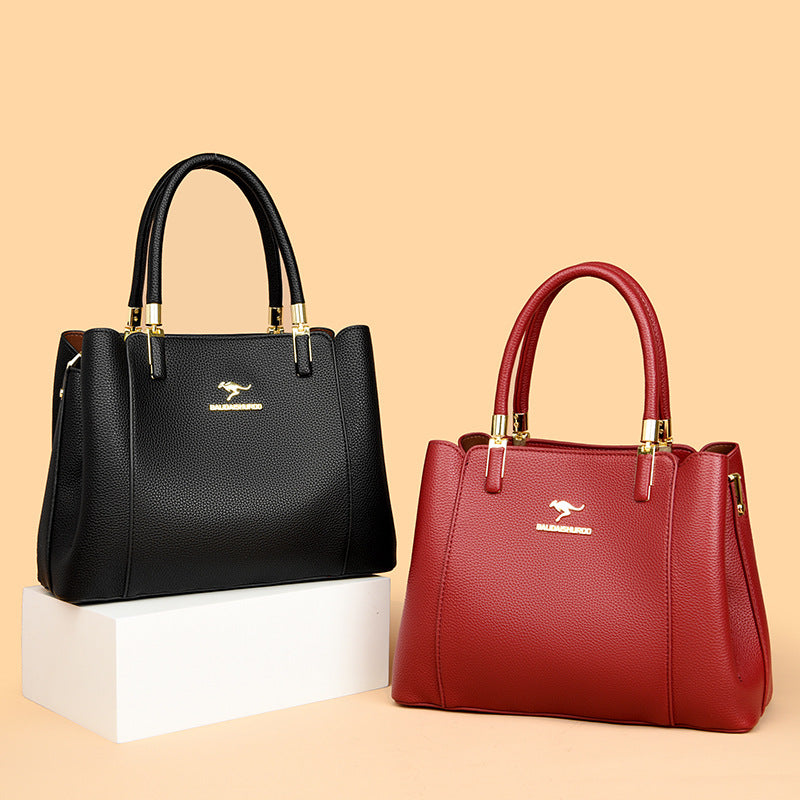Women's Versatile Large Capacity Soft Leather Mother Handbags