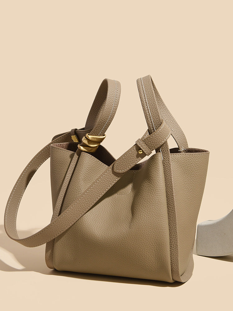 Spring Fashion Simple Soft Leather High-grade Bucket Bags