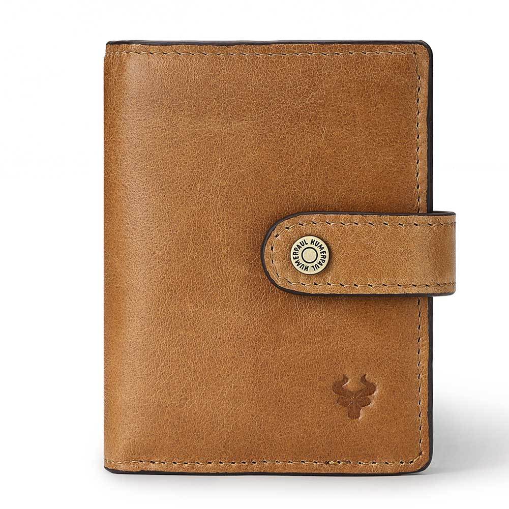Men's Leather Short Vintage Zipper Automatic Card Holder