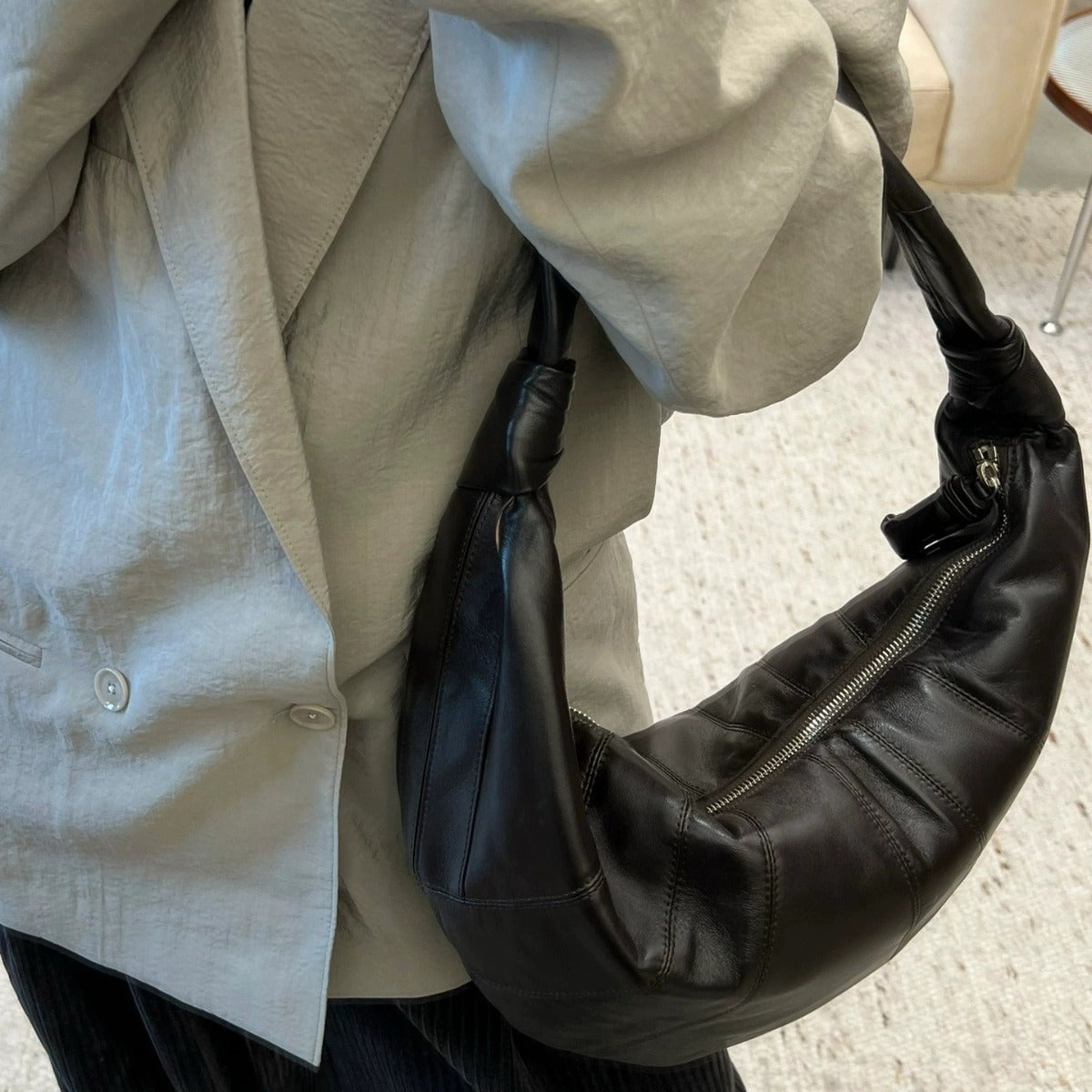 Women's Design Sheepskin Fashion Underarm Croissant Armpit Bags