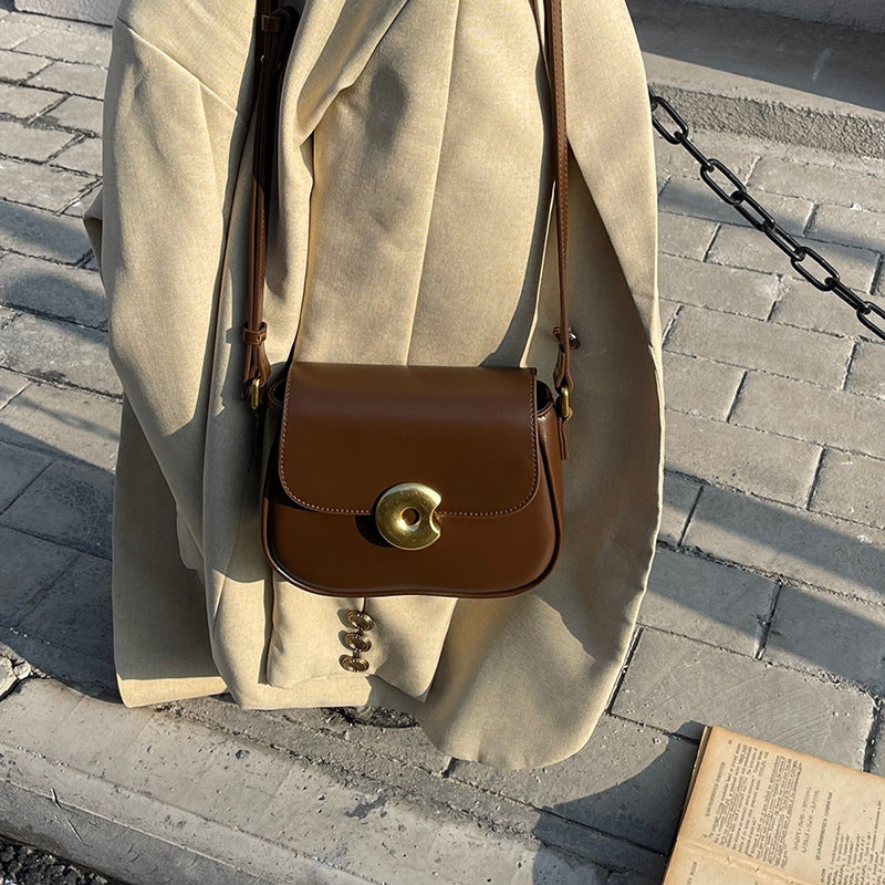 Women's High-grade Leather Underarm Design Cowhide Small Square Bags