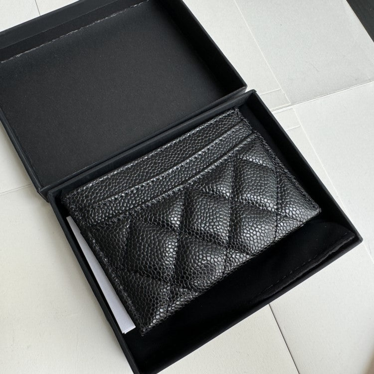 Women's Classic Style Genuine Leather Sheepskin Rhombus Card Holder