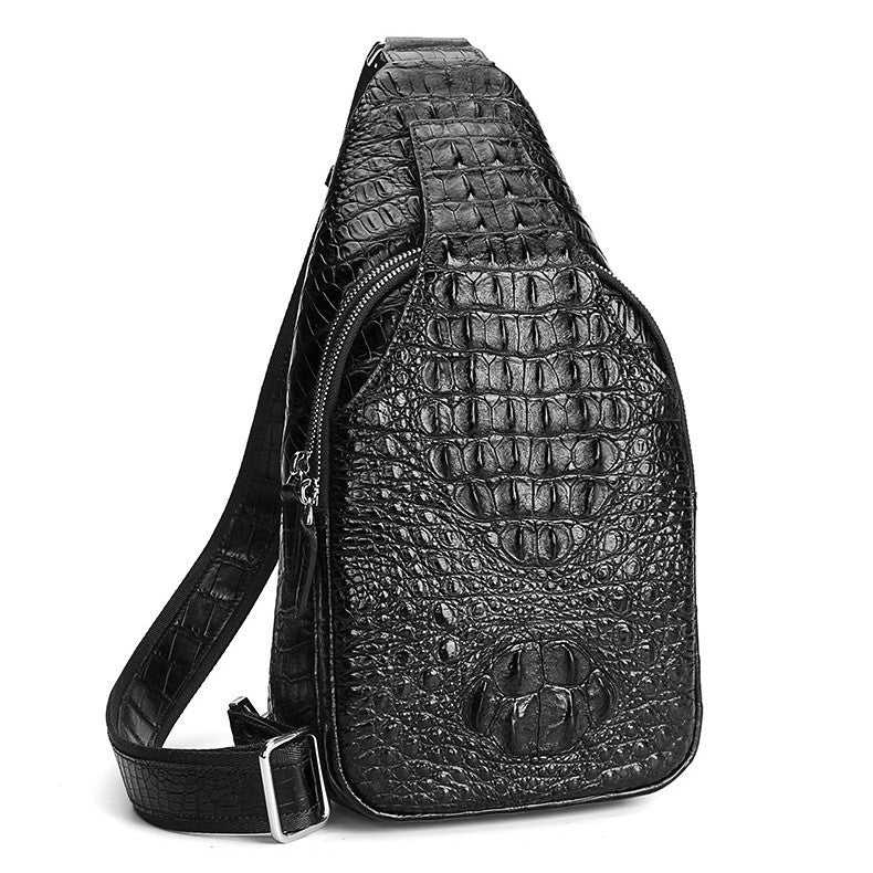 Men's Attractive Glamorous Crocodile Bone Leather Men's Chest Bags