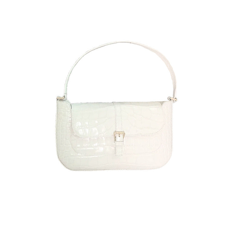 Women's Crocodile Pattern Baguette Underarm Niche Genuine Handbags