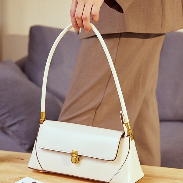 Women's Niche Baguette Genuine Leather Underarm Summer Tote Bags