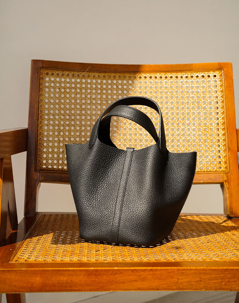 Layer Cowhide Soft Genuine Leather Vegetable Basket Crossbody Bags