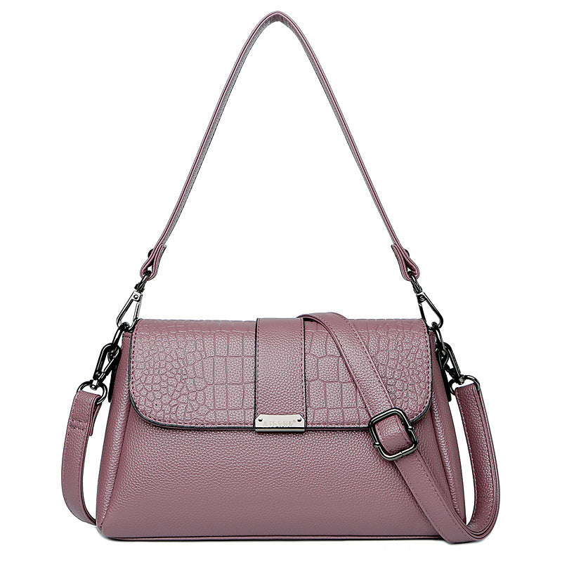 Women's Fashion Mom Crocodile Pattern Soft Leather Crossbody Bags