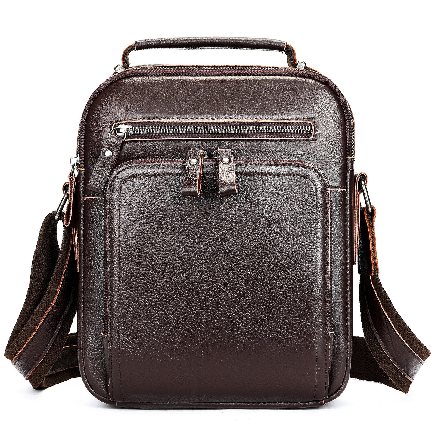 Retro Clamshell Leather First Layer Cowhide Men's Shoulder Bags