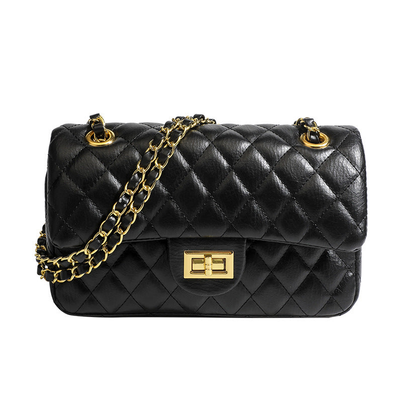 Women's Design Diamond Pattern Chain Korean Fashionable Shoulder Bags