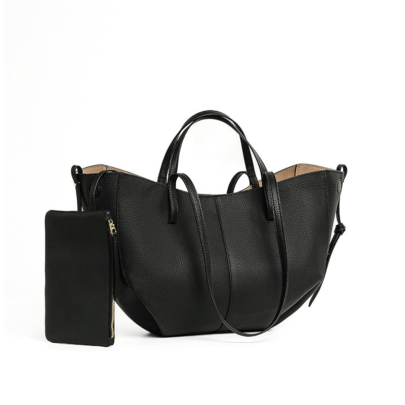 Women's Genuine Leather Niche First Layer Cowhide Commuter High Sense Tote Bags