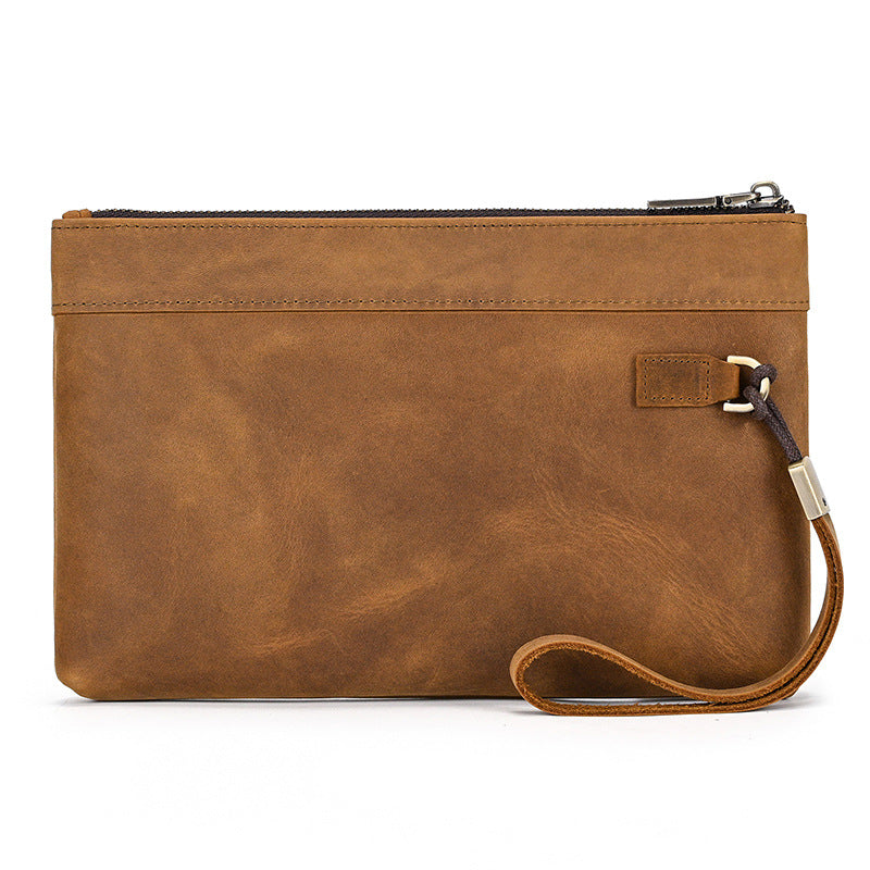 Men's Horse Leather Vintage Clutch First Layer Cowhide Men's Handbags