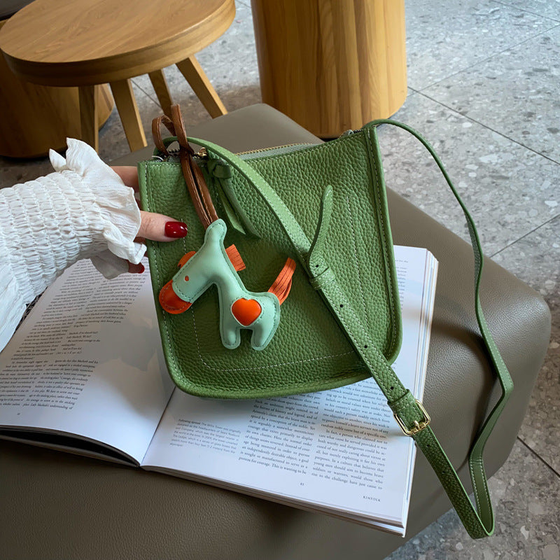 Women's Minority Simple Cow Leather Large Capacity Shoulder Bags