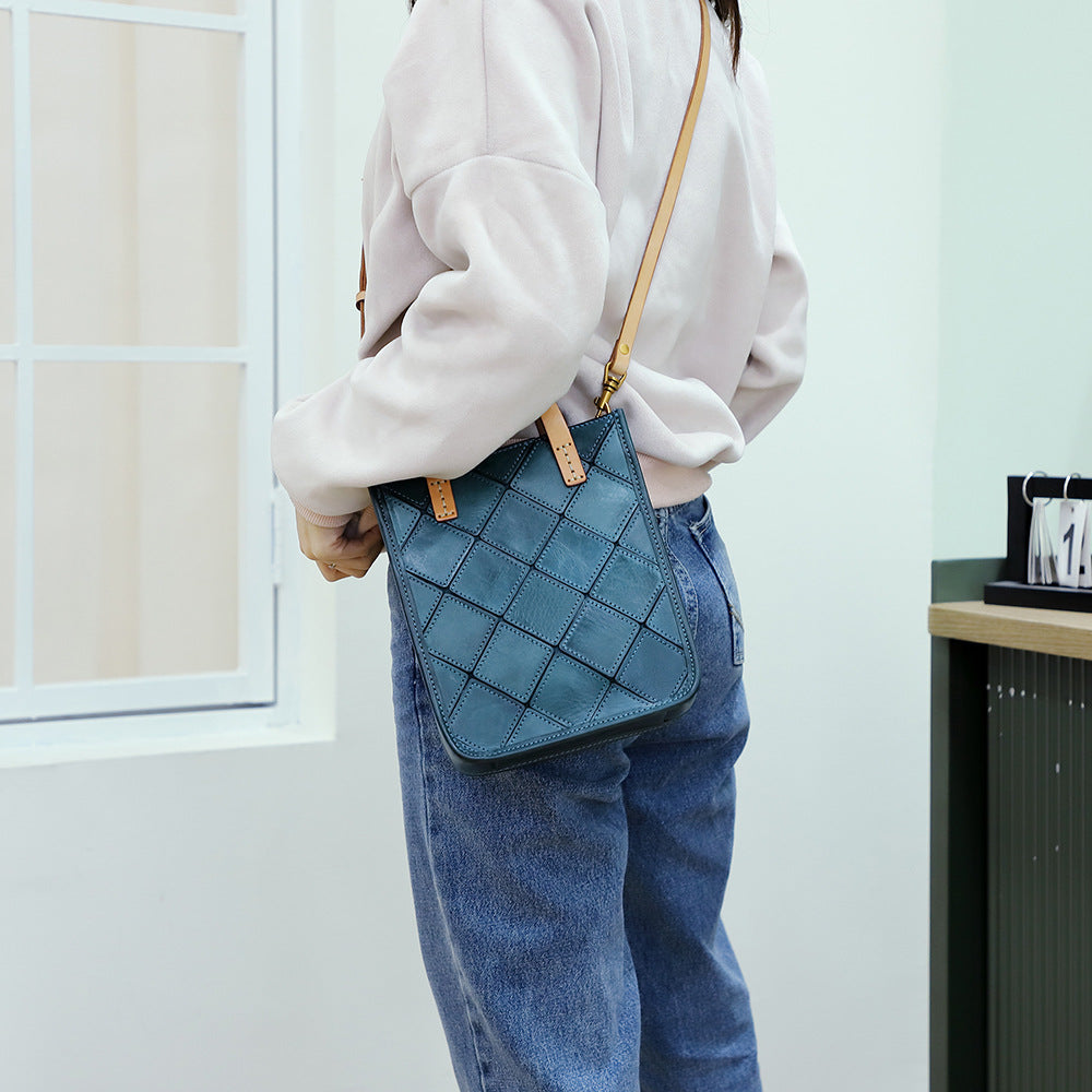 Women's Genuine Leather For Retro Patchwork Trendy Shoulder Bags