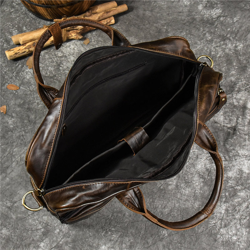 Men's Leather Business First Layer Out Computer Men's Briefcases