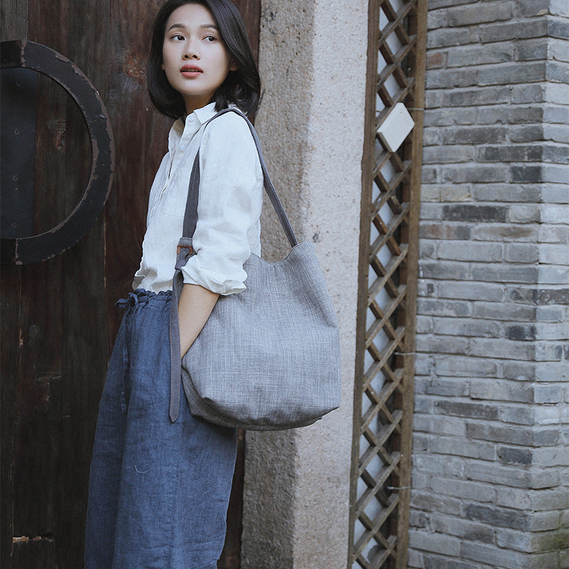 Women's Canvas Cotton Linen Simple Retro Literary Shoulder Bags