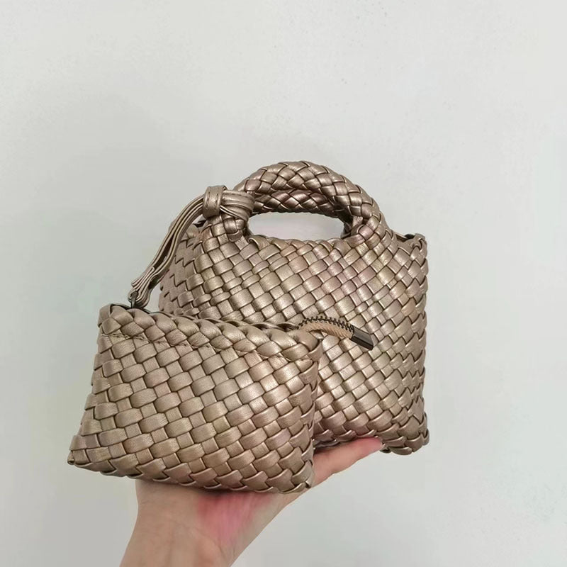 Woven Summer Soft Leather Underarm High-grade Small Square Bags