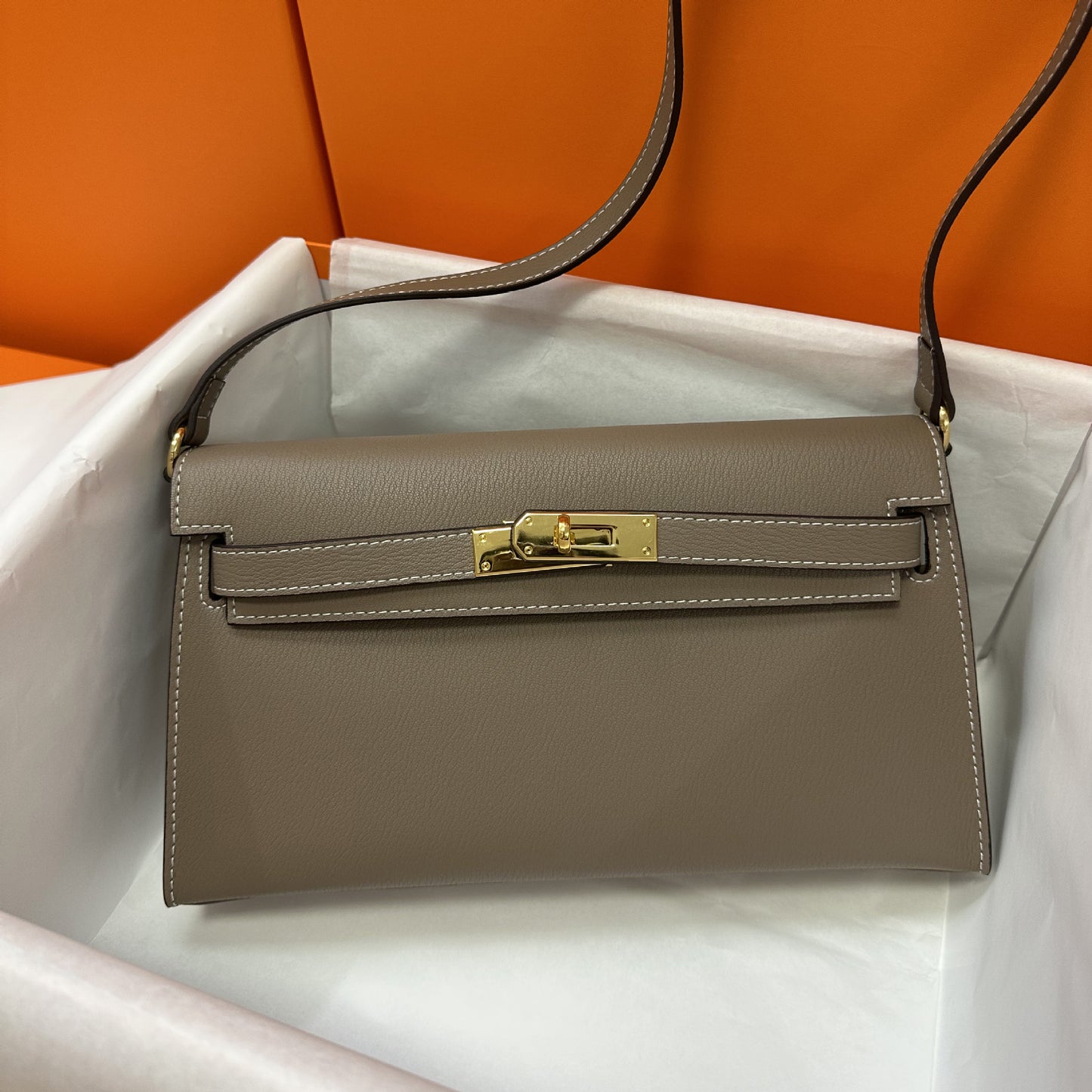 Women's Pattern Genuine Leather Kelly Underarm High-grade Armpit Bags