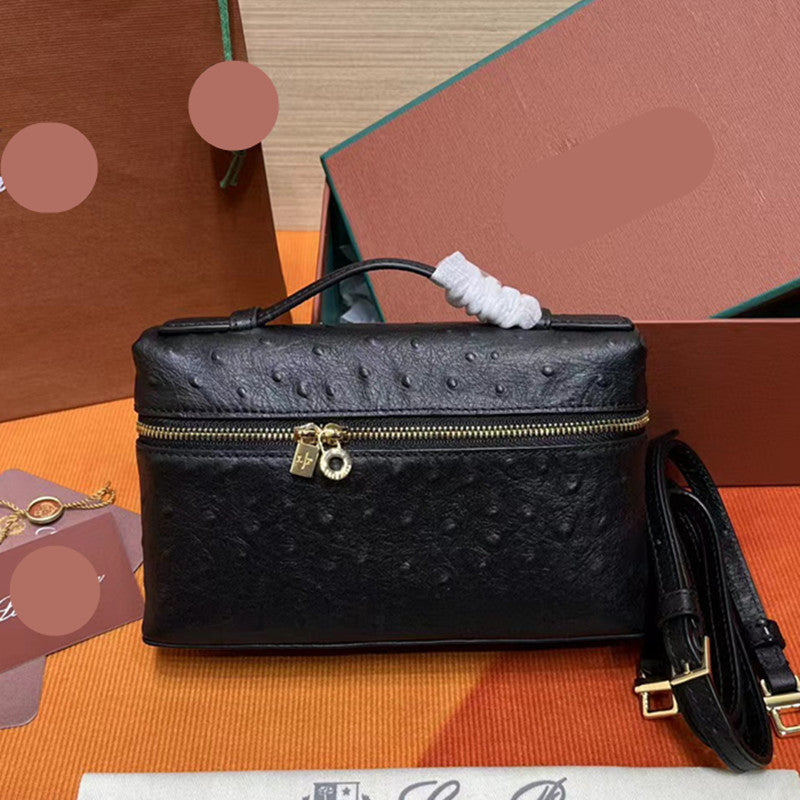 Women's Lunch Box Canvas Ostrich Grain Tote Bags