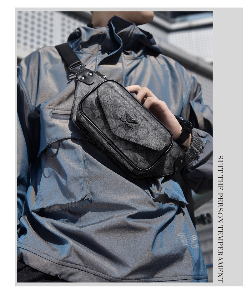 Men's Luxury Authentic Leather Tactile Feel Fashion Men's Chest Bags