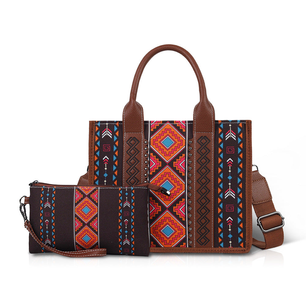 Women's Bohemian Personalized Rhombus Large Capacity Lion Tote Bags
