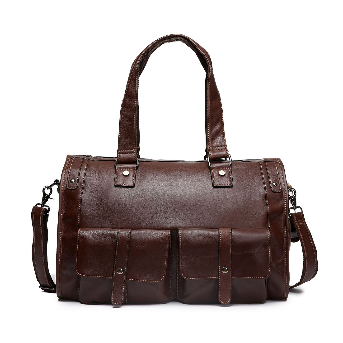 Leather Large Capacity Cowhide Storage Horizontal Travel Bags