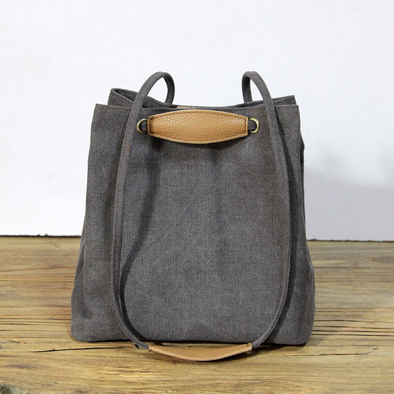 Women's Canvas Cotton Linen Artistic Simple Preppy Shoulder Bags