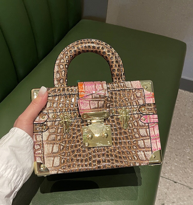 Women's High-grade Genuine Leather Snake Pattern Portable Crossbody Bags