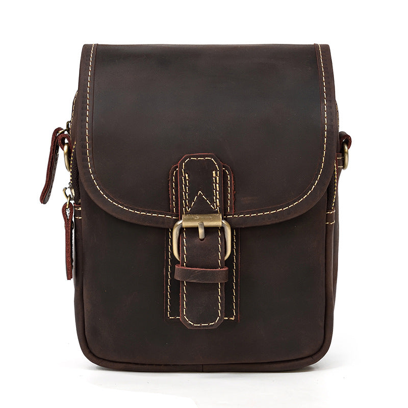 Men's Fashion Genuine Leather Crazy Horse Leisure Men's Waist Packs