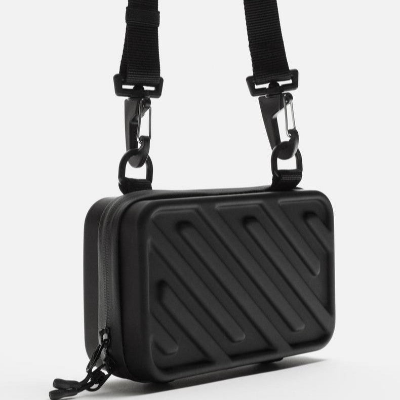 Men's Graceful Black Hard Box Fashion Men's Messenger Bags