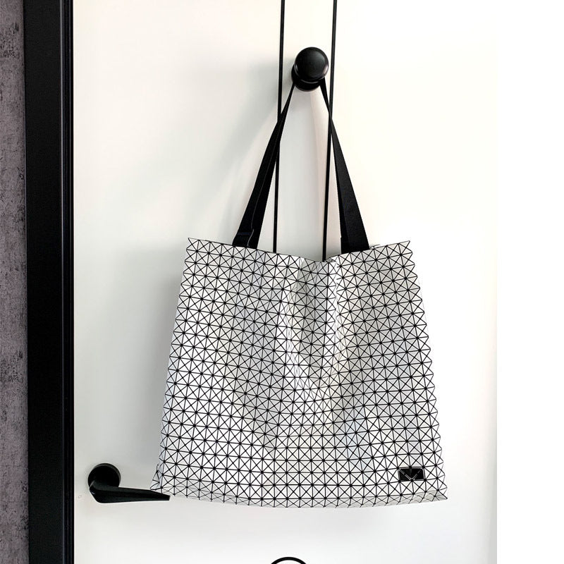 Women's Original Autumn Geometric Silicone Rhombus Large Capacity Tote Bags