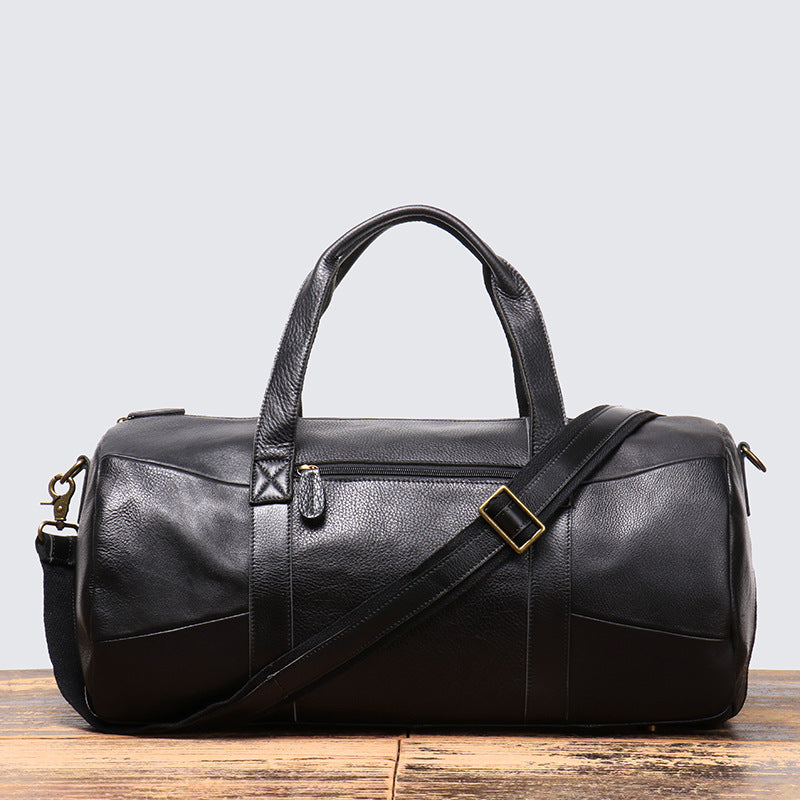 Men's Leather Portable Business Trip Cowhide Large Travel Bags