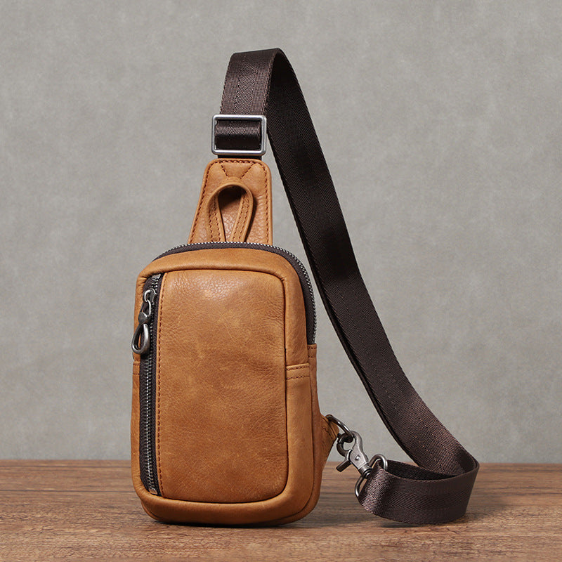 Men's Classic Mini First Layer Cowhide Shoulder Bags
