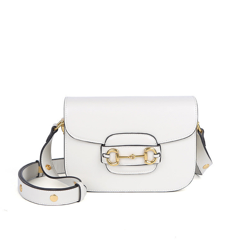 Women's Saddle Street Leather Simple Retro Shoulder Bags