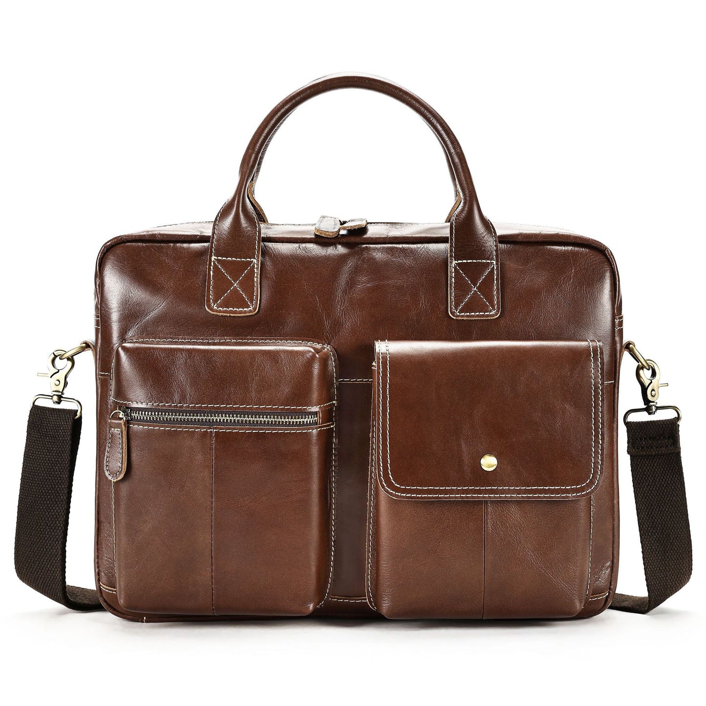 Men's Business Genuine Leather Document Vintage First Men's Handbags