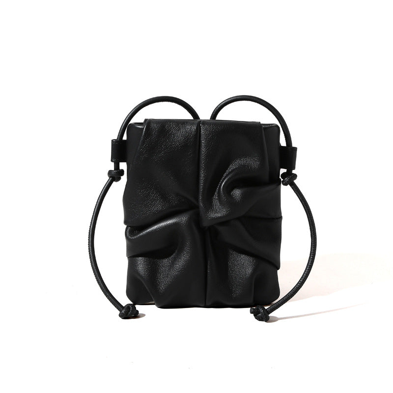 Women's Leather Design Mini Simple First Layer Shoulder Bags