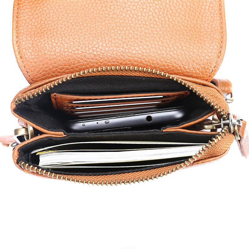Women's First Layer Cowhide Simple Cell Lightweight Bags