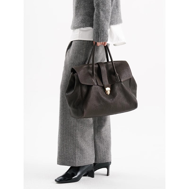 Vegetable Tanned Leather Cowhide Portable Retro Bags