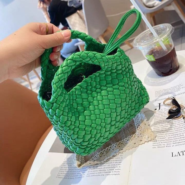 Woven Summer Soft Leather Underarm High-grade Small Square Bags