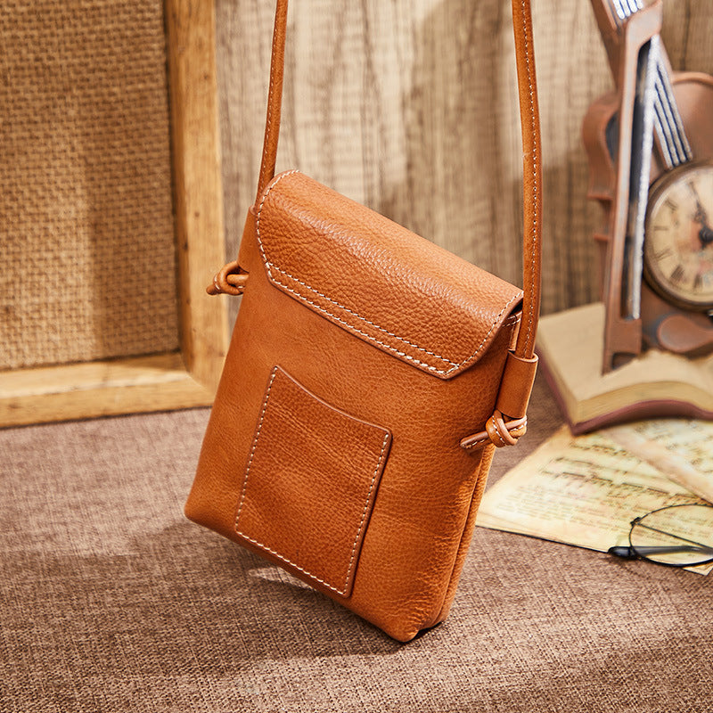 Retro First Layer Cowhide Cell Elegant Crossbody Bags