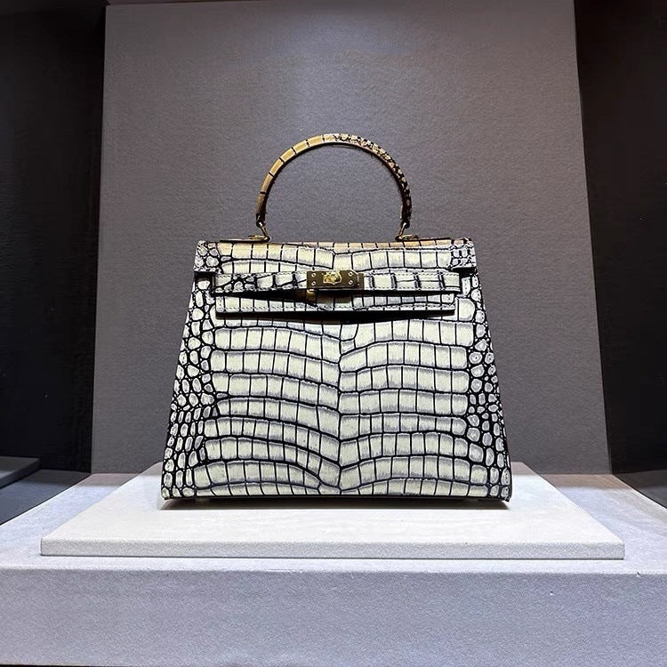 Women's Crocodile Pattern Kelly Fashion Spring High Crossbody Bags