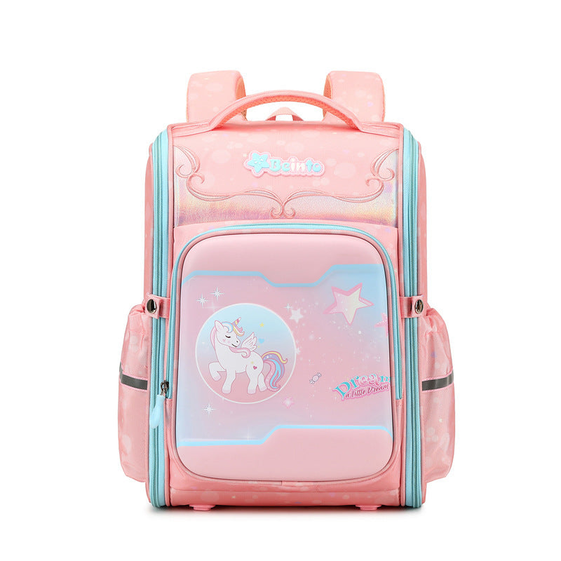 Open Lightweight Large Capacity Burden Reduction Elementary School Students' Schoolbags