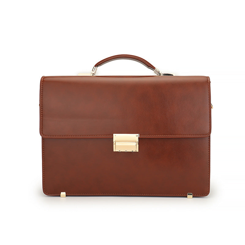 Men's Business Password Genuine Leather Vintage Computer Lock