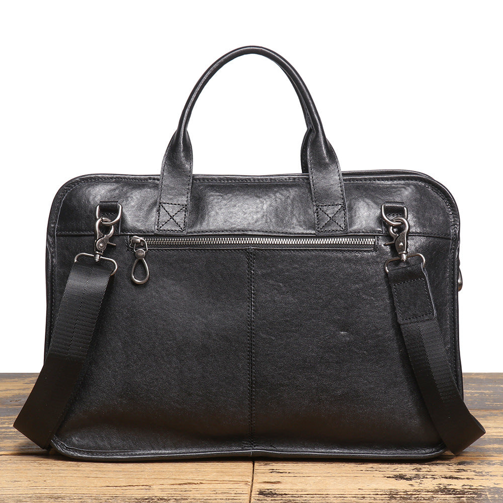 Men's Genuine Leather Portable First Layer Large Men's Briefcases