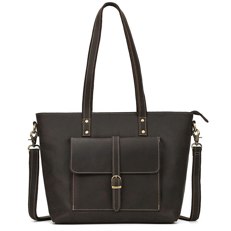 Women's & Men's & Horse Leather Large Capacity Cowhide Tote Bags