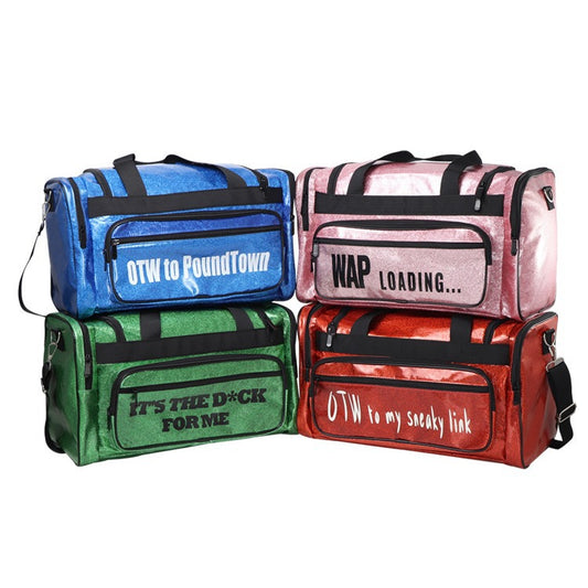 Wet Separation Portable Yoga Crystal Bright Leather Travel Bags