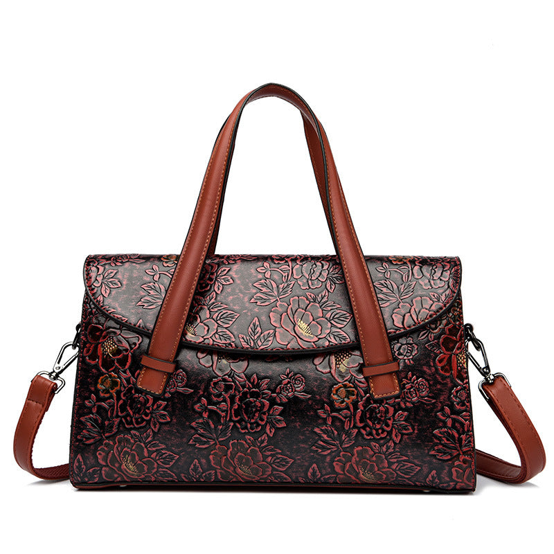 Women's Style Large Capacity Ethnic Flower Blooming Handbags