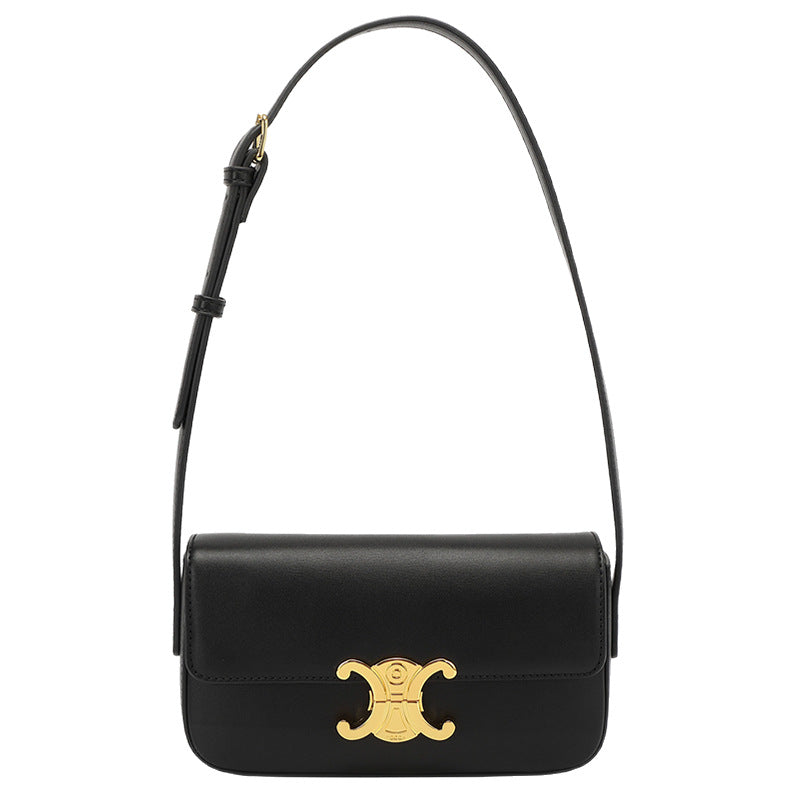Women's Genuine Leather Underarm Pouch Baguette Same Small Square Bags