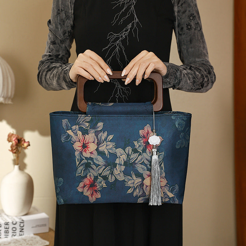 Ancient Style Cheongsam National Elegant Wooden Portable Handbags