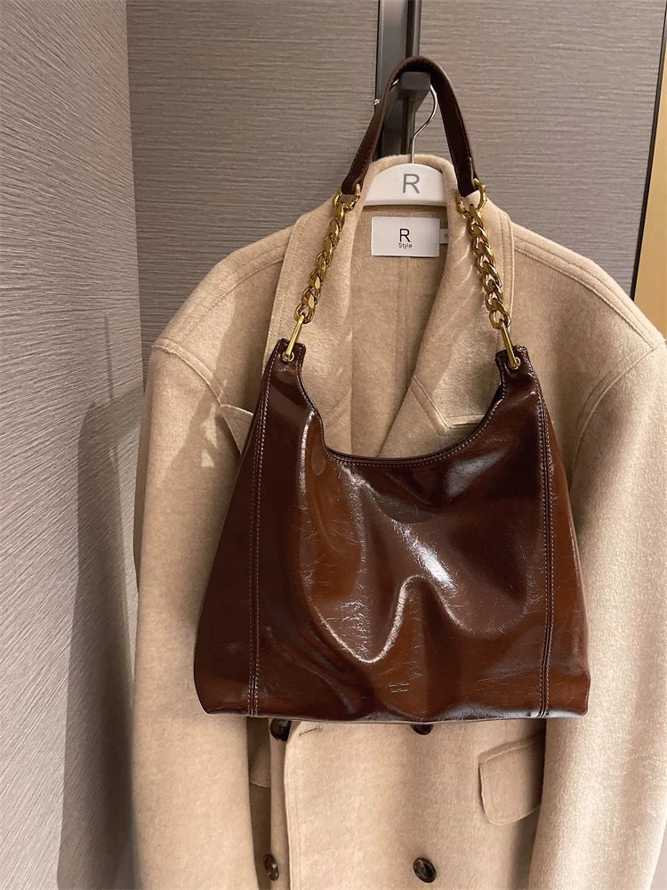 Women's Large Capacity Simple Leisure Chain Retro Crossbody Bags