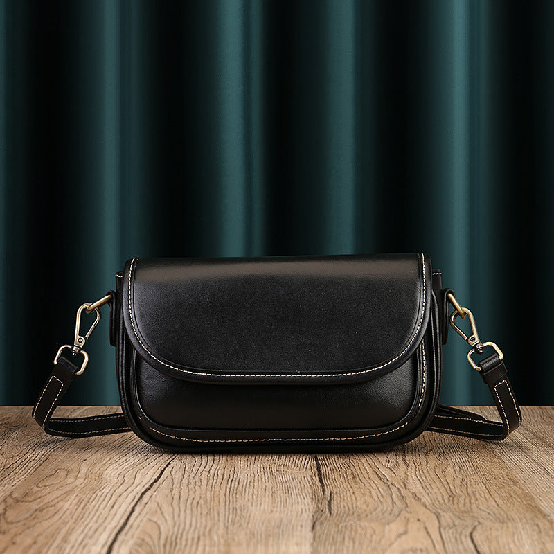 Women's High-grade Design Cattle Leather Soft Interlayer Crossbody Bags
